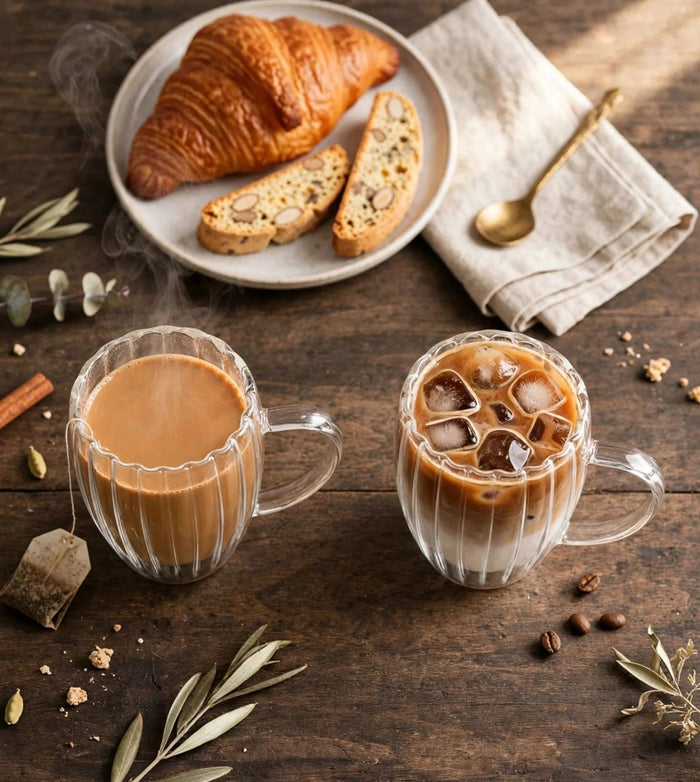 350ml Double-Wall Borosilicate Glass Mug with Handle