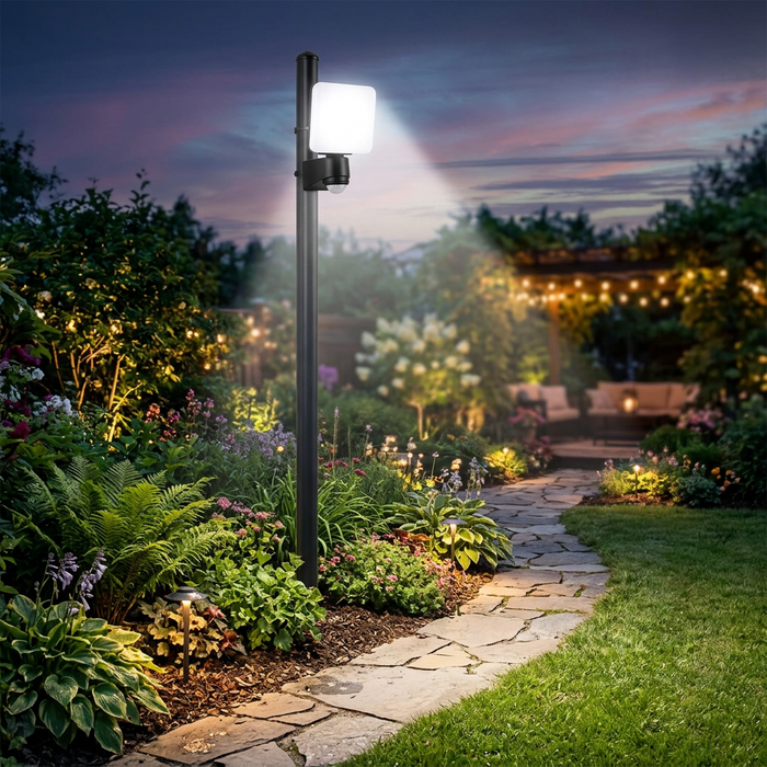 10W LED floodlight with sensor, daylight, black, available in Nairobi, Kenya
