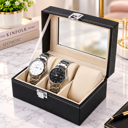 3 Slot Leather Watch Organizer for Home Storage and Travel - available in Nairobi, Kenya