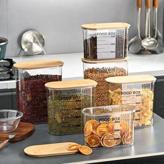 3000ml Acrylic Airtight Cereal Container with Bamboo Lid - available in Nairobi, Kenya