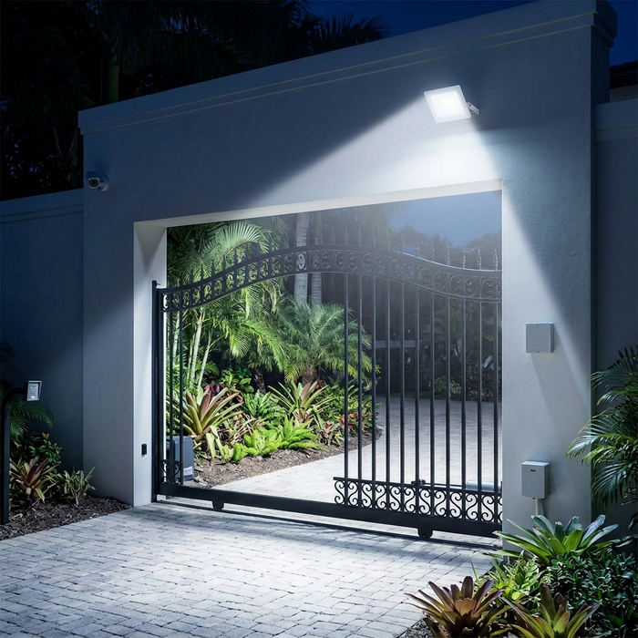 30W Slim White Aluminium LED Floodlight, Daylight 6500K, IP65, 169.39 × 170.5 × 27.2 mm, SL 3079-03-WH-DL, available in Nairobi, Kenya