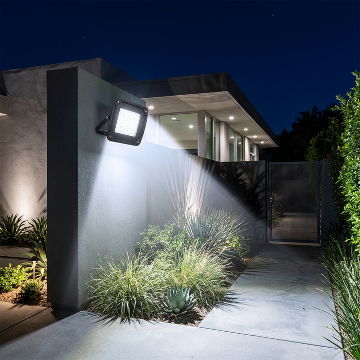 50W black LED flood light, 6500K cool daylight, 208 × 208 × 28mm, available in Nairobi, Kenya