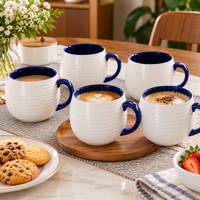 6-piece ceramic mug set for serving tea and coffee, available in Nairobi, Kenya