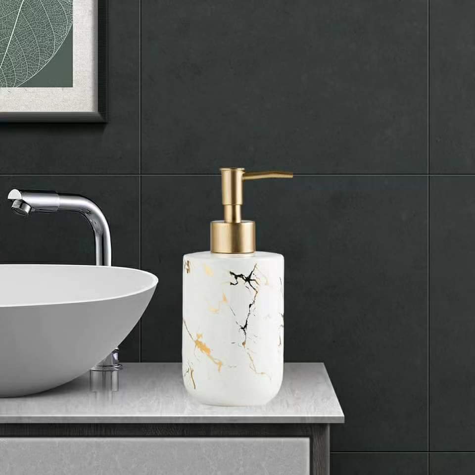 Ceramic Marble Shampoo Dispenser