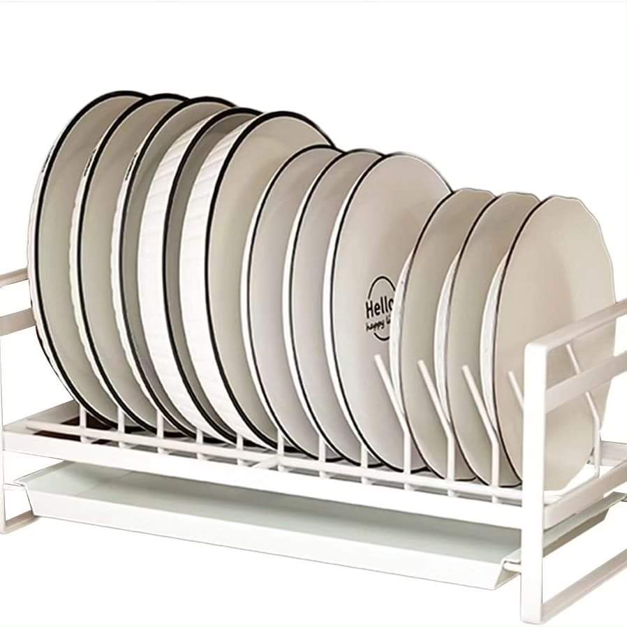 Non-Slip Metal Cabinet Dish/Plate/Lid Rack Organizer