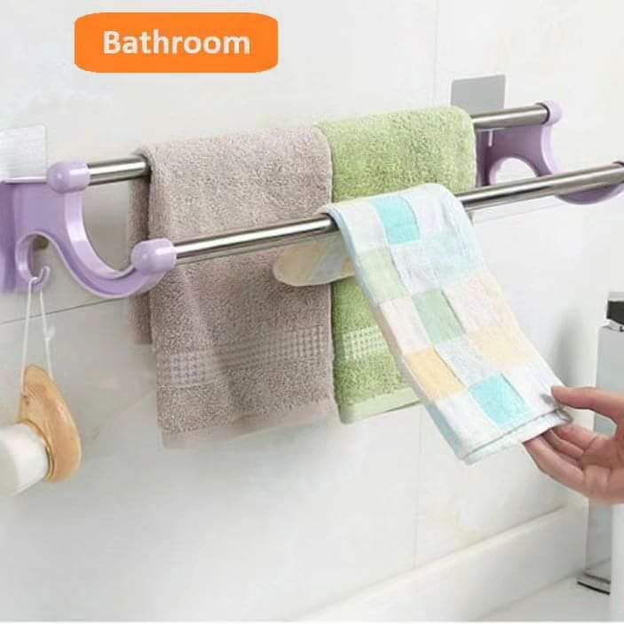 Self Adhesive Double Pole Towel Holder
