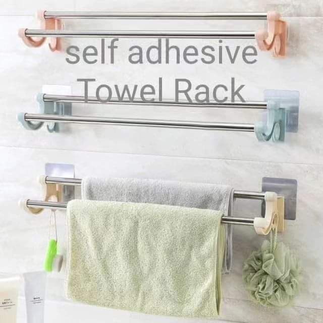 Self Adhesive Double Pole Towel Holder