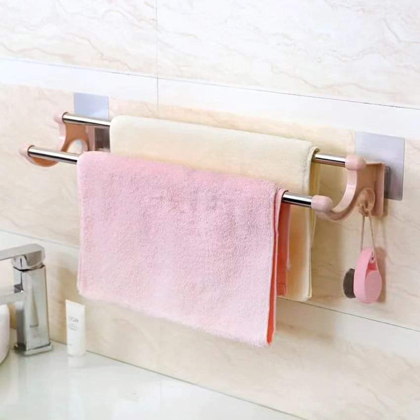 Self Adhesive Double Pole Towel Holder