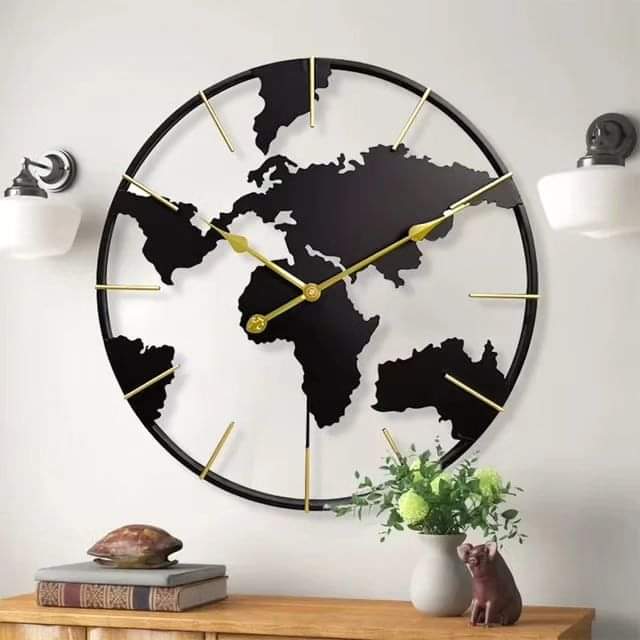 24inch 60cm Earth Globe World Map Wall Clock