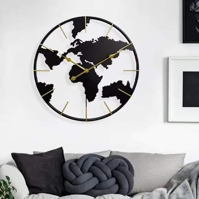 24inch 60cm Earth Globe World Map Wall Clock