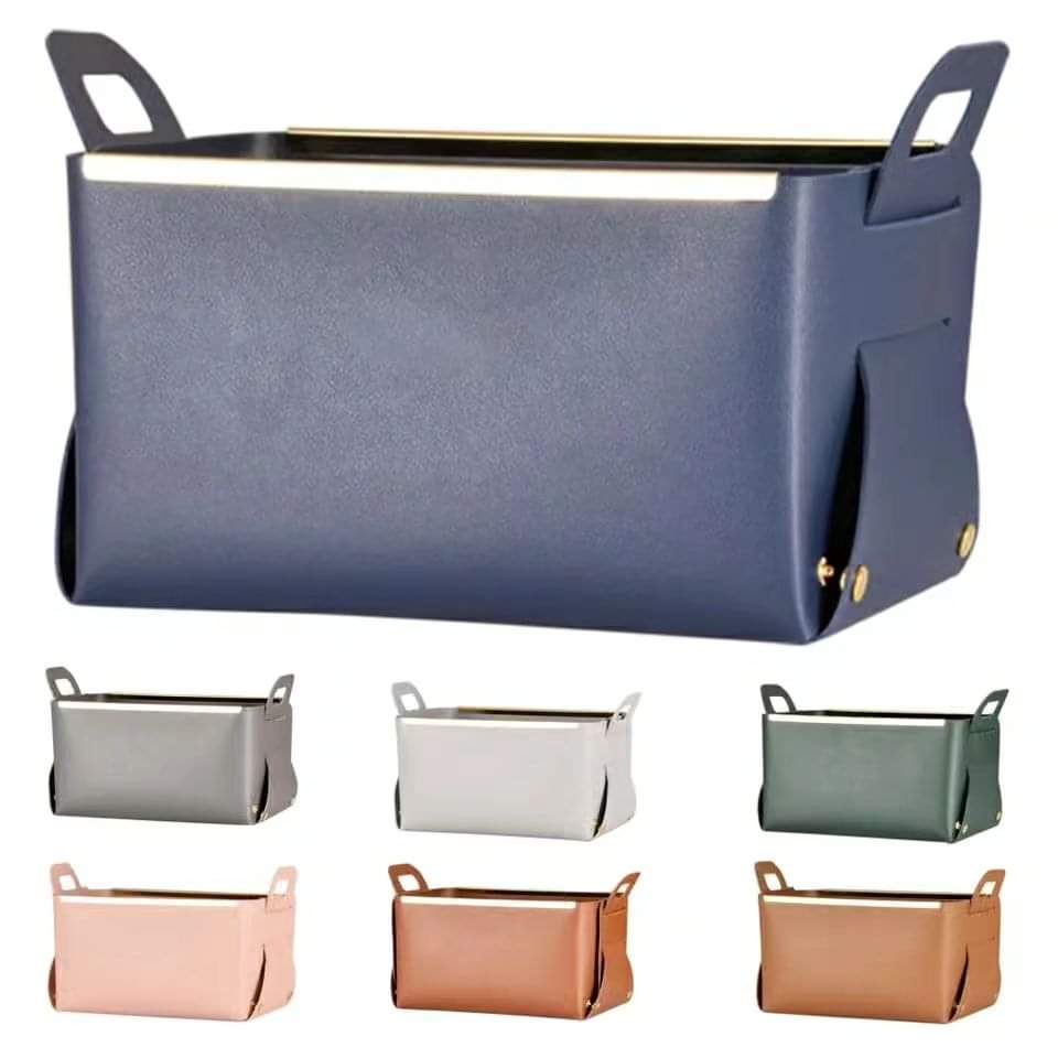 Multifunction PU Leather Storage Basket