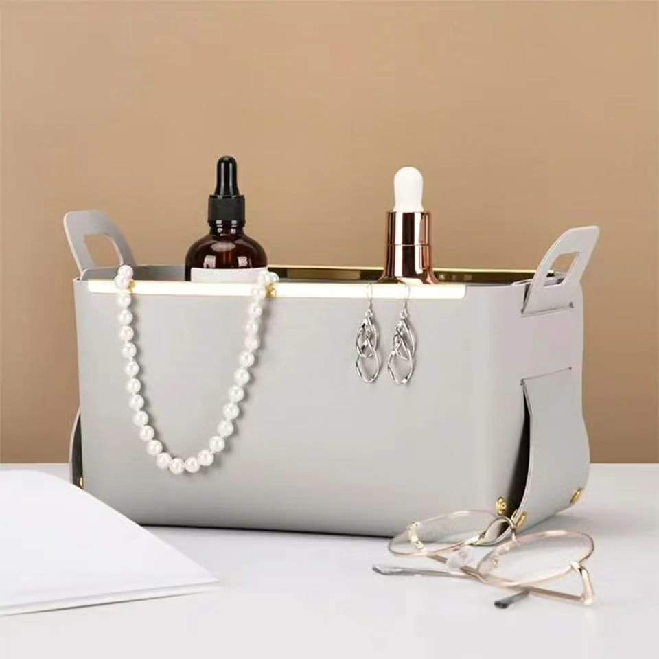 Multifunction PU Leather Storage Basket