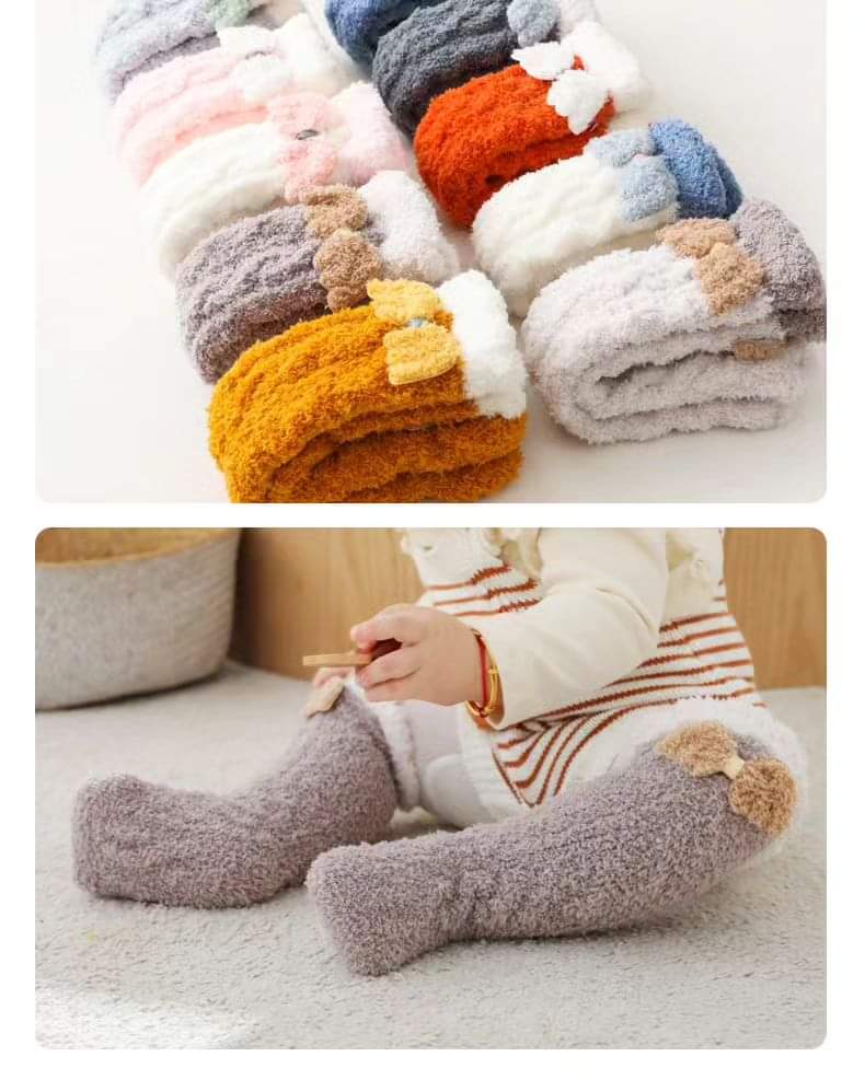 Winter Thick Cute Bowknot Kids Baby Socks