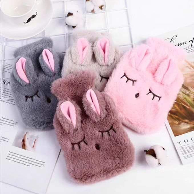 Mini Hot water Bottle With Fleece Cover