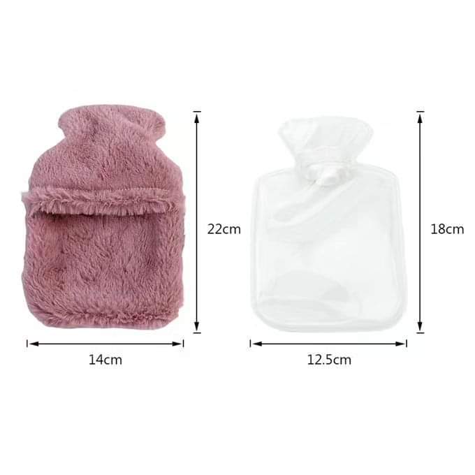 Mini Hot water Bottle With Fleece Cover