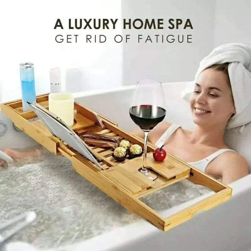 Beautiful bamboo bathtub Caddy