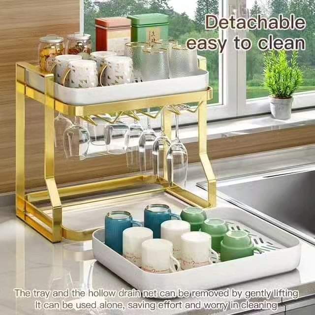 2 Tier Drying Rack With Drip Tray