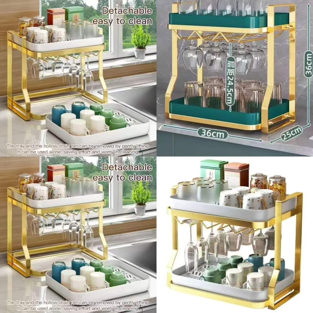 2 Tier Drying Rack With Drip Tray