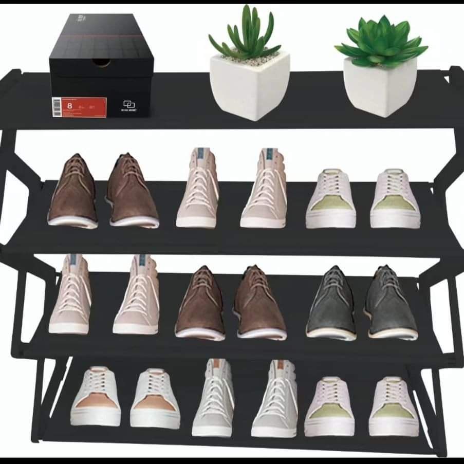 Foldable multifunctional shoe rack