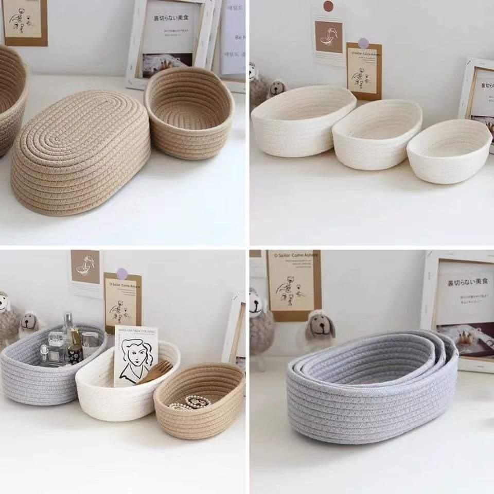 Woven Nordic Cotton Rope Storage - set of 3
