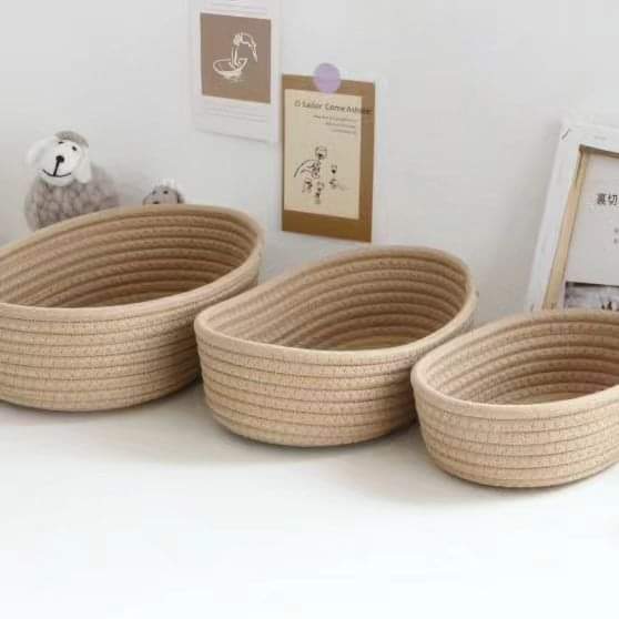 Woven Nordic Cotton Rope Storage - set of 3