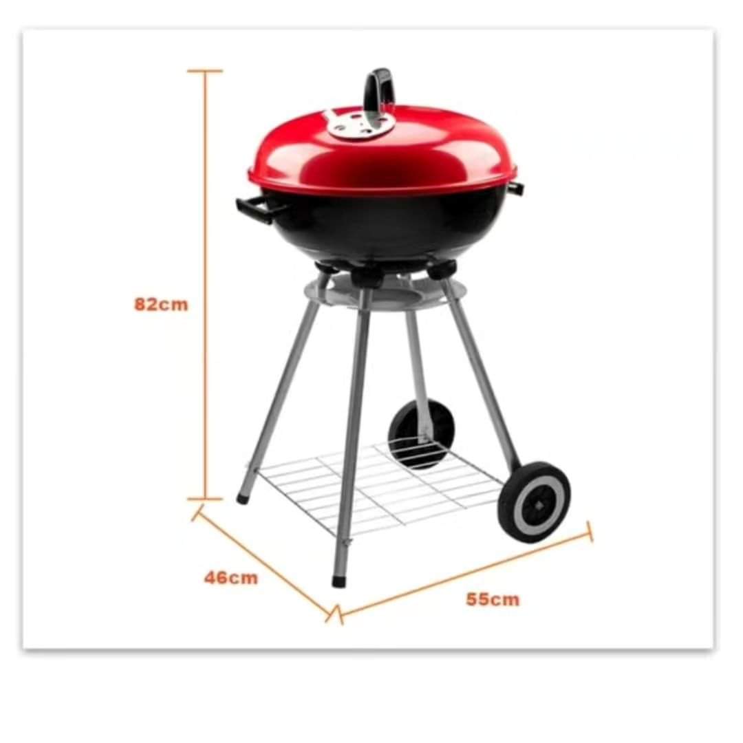 Round Charcoal Barbecue with Portable Trolley