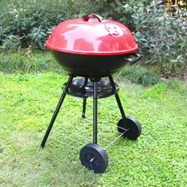 Round Charcoal Barbecue with Portable Trolley