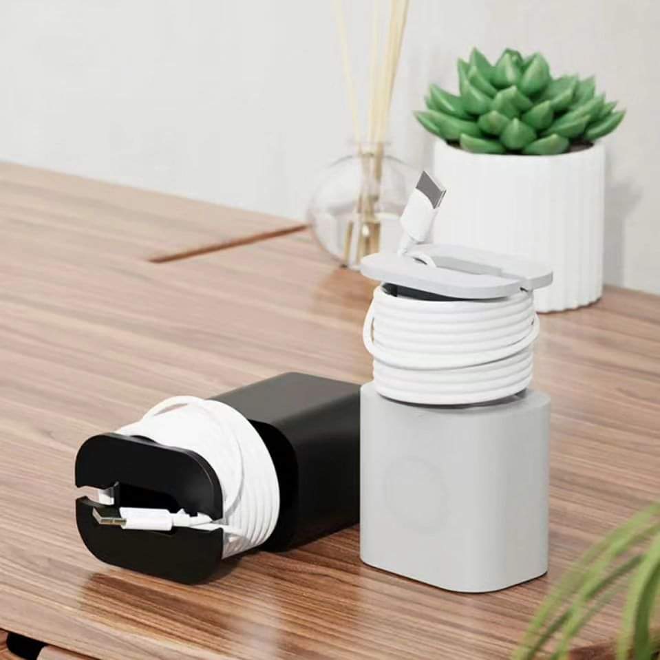 2 in 1 Data Cable Organizer Charge Cord Winder Silicone Charger Protective Case