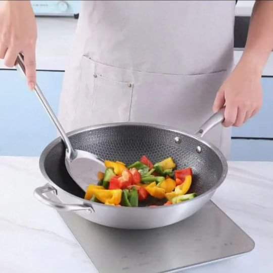 Wok Pan Without Cover Honey Comb Nonstick