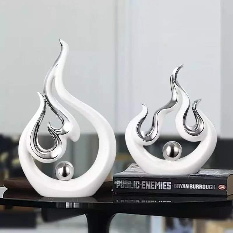Decoration Ornament Office Shelf Desk Art Statue Modern Home Decor 2pcs set