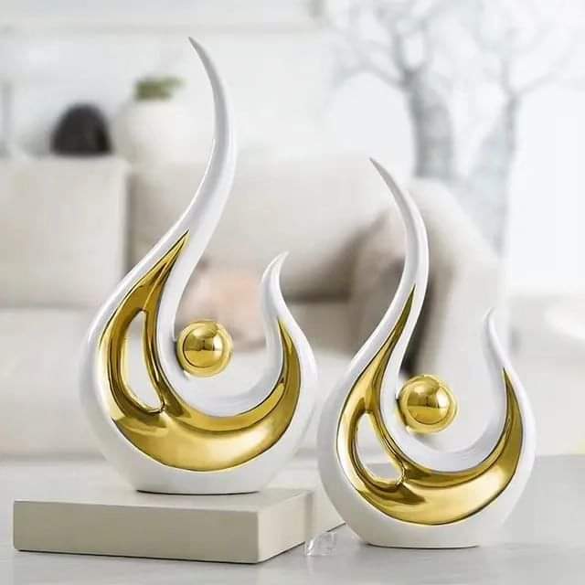 Decoration Ornament Office Shelf Desk Art Statue Modern Home Decor 2pcs set