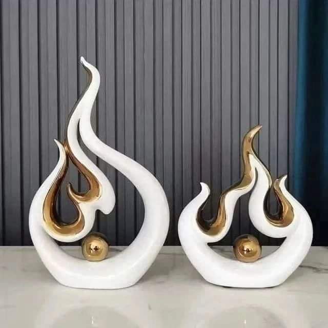 Decoration Ornament Office Shelf Desk Art Statue Modern Home Decor 2pcs set