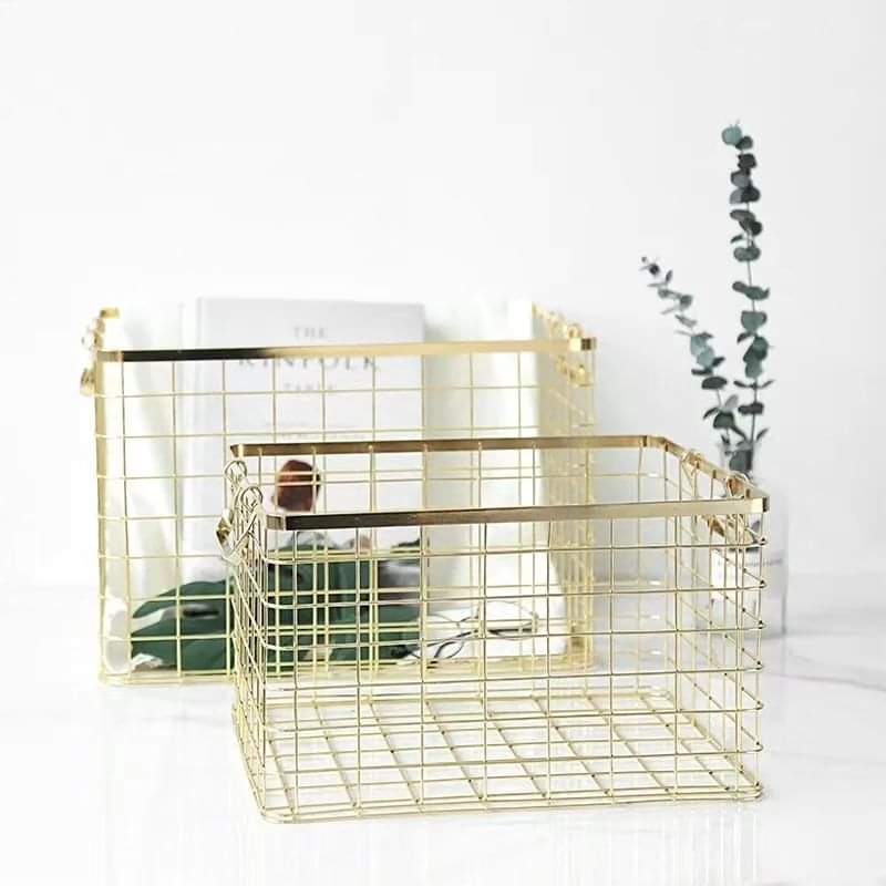 Nordic Home Wrought Iron Metal Storage Basket