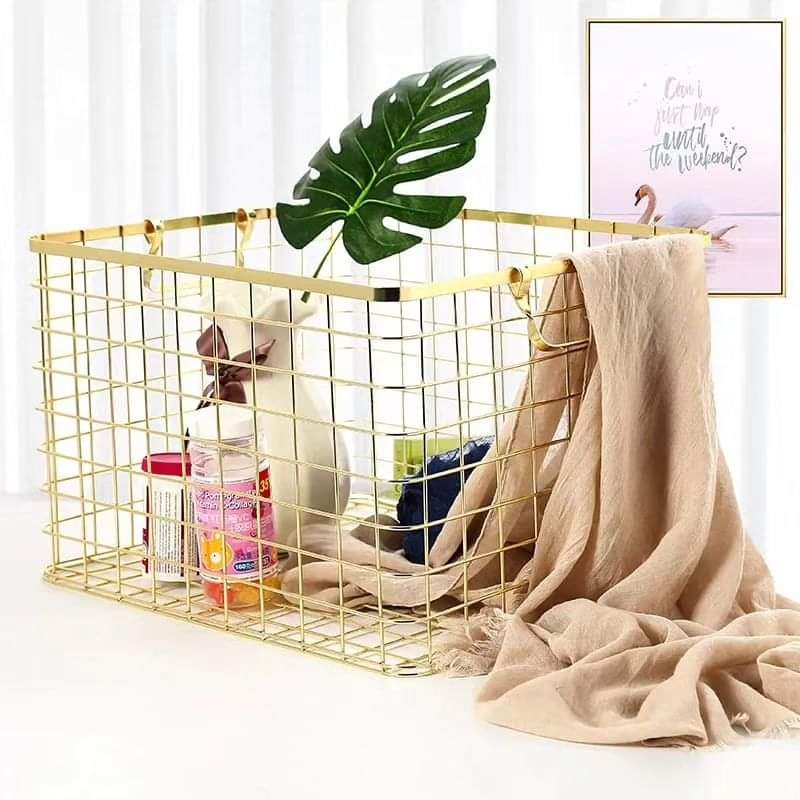 Nordic Home Wrought Iron Metal Storage Basket