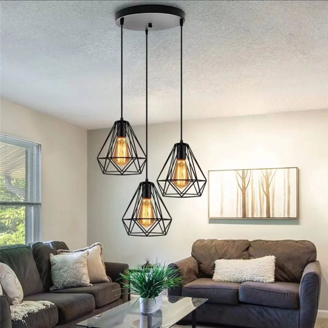 Black Pendant Light with Bulb