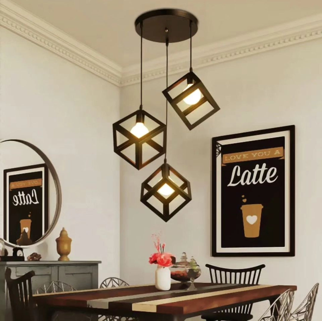 Black Pendant Light with Bulb