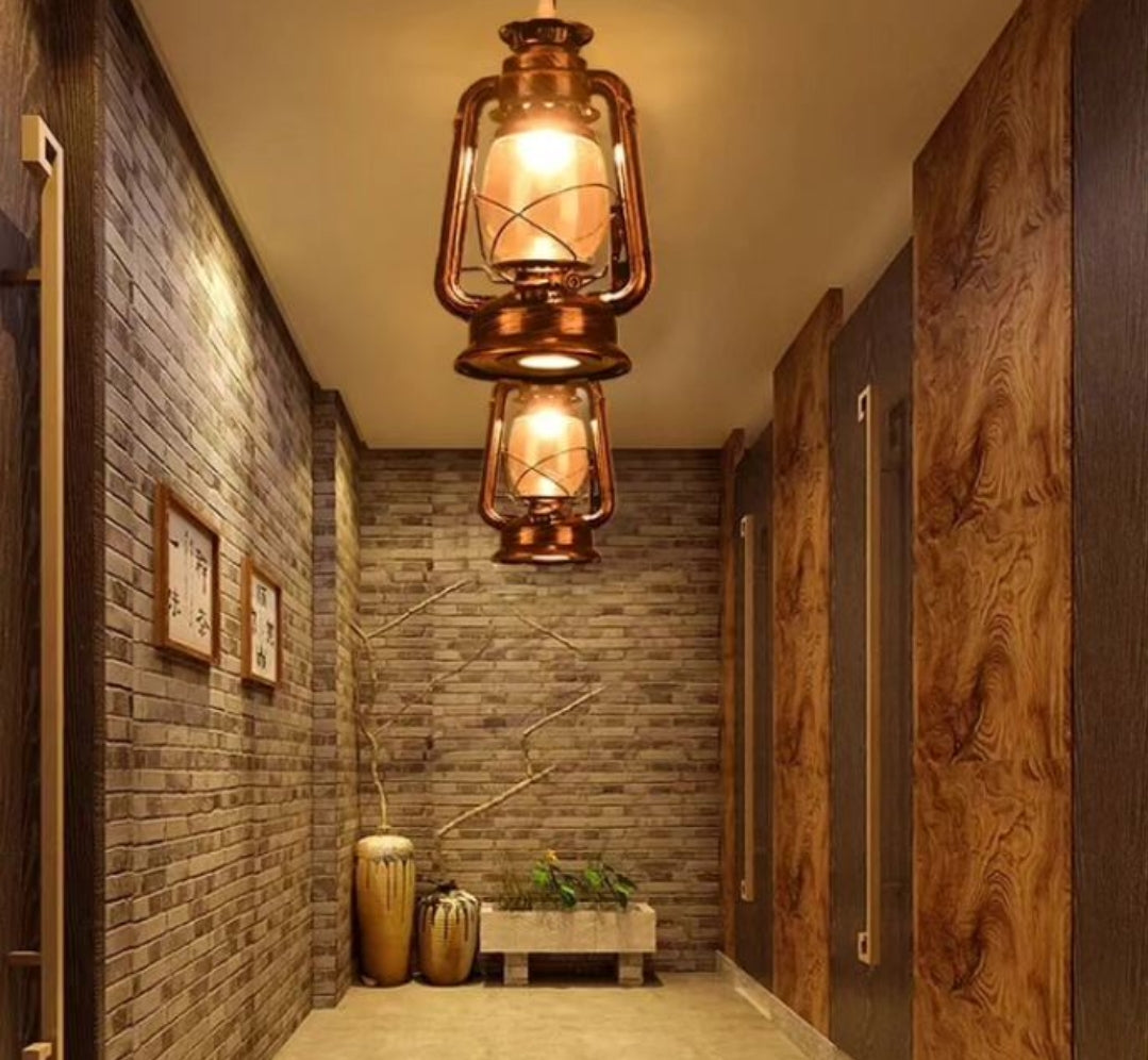 Modern pendant light with electric and paraffin option