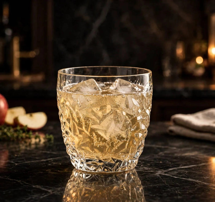 Clear textured whiskey glass for water and juice, available in Nairobi, Kenya