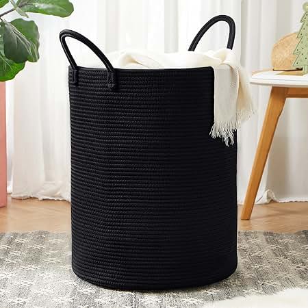 Large Cotton Rope Woven Storage Basket with Handles, 50 cm Height and 38 cm Diameter - available in Nairobi, Kenya