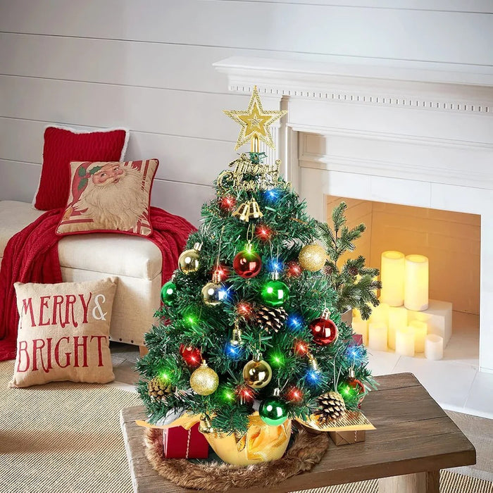 Mini tabletop Christmas tree with decorations and lights, assorted designs, available in Nairobi, Kenya