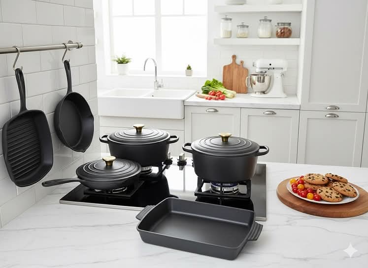 11PCS Raw Cast Iron Cookware Set