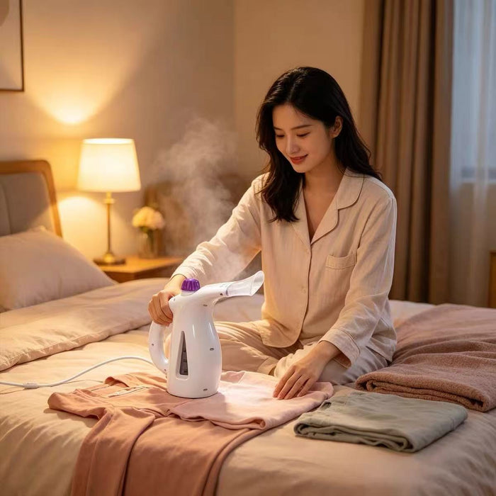 2 in 1 Handheld Garment and Facial Steamer, Pink and White