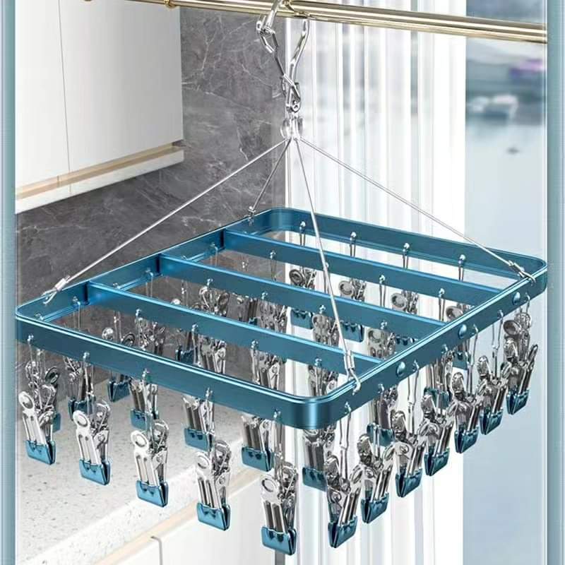 Aluminium Alloy Clothes Hanger-26clips