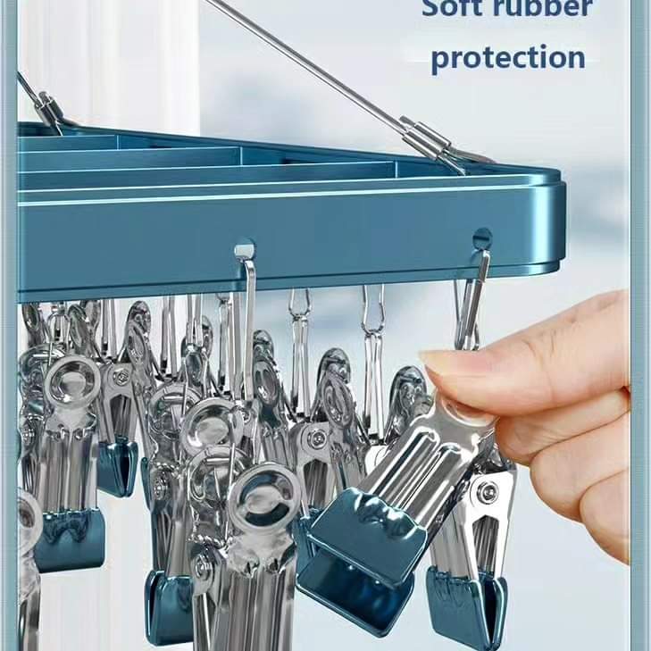 Aluminium Alloy Clothes Hanger-26clips
