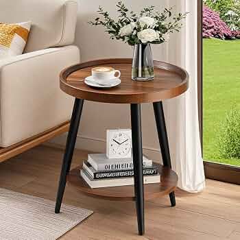 2 Tier Round Side Table, 40 Γ 48 Γ 32 cm