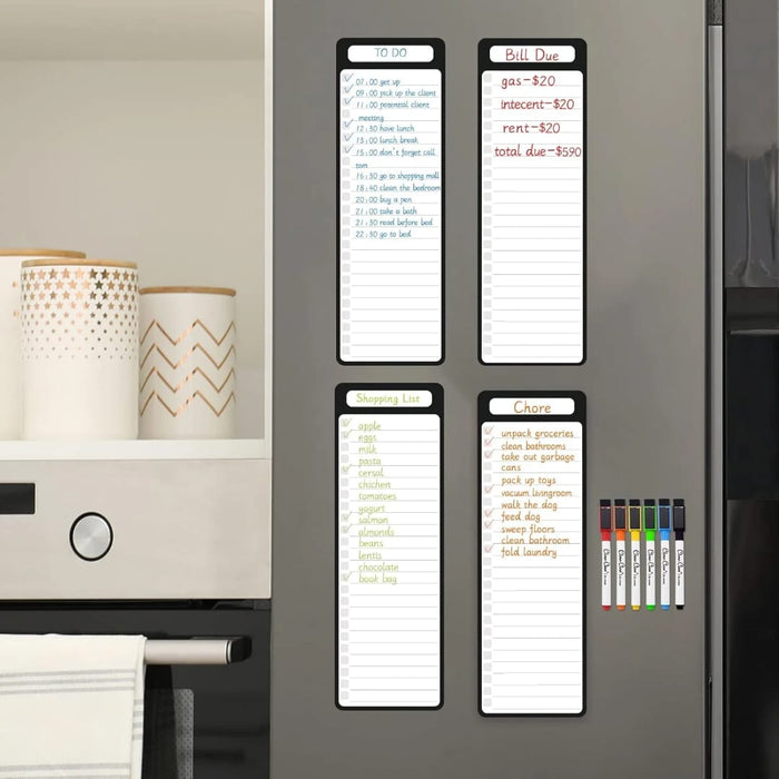 Gemelli Collections Magnetic Dry Erase Board List 4 x 11 inch reusable planning board with pen for reminders and schedules