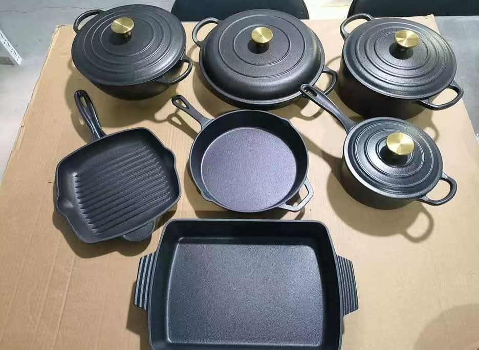 11PCS Raw Cast Iron Cookware Set