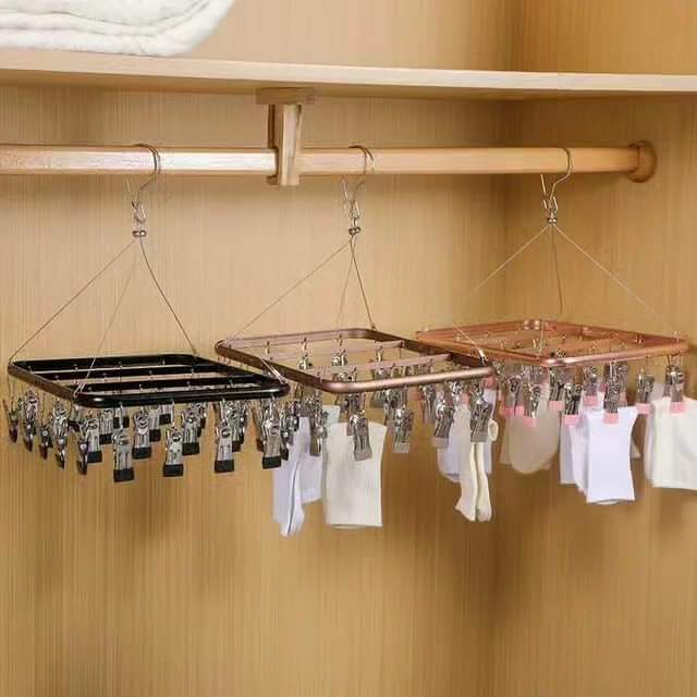 Aluminium Alloy Clothes Hanger-26clips