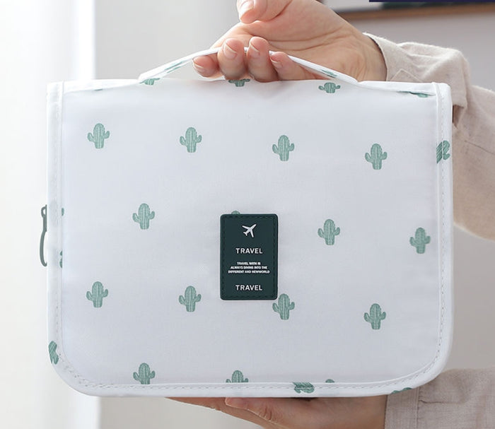 Foldable Waterproof Cosmetic Bag with Large Storage Capacity