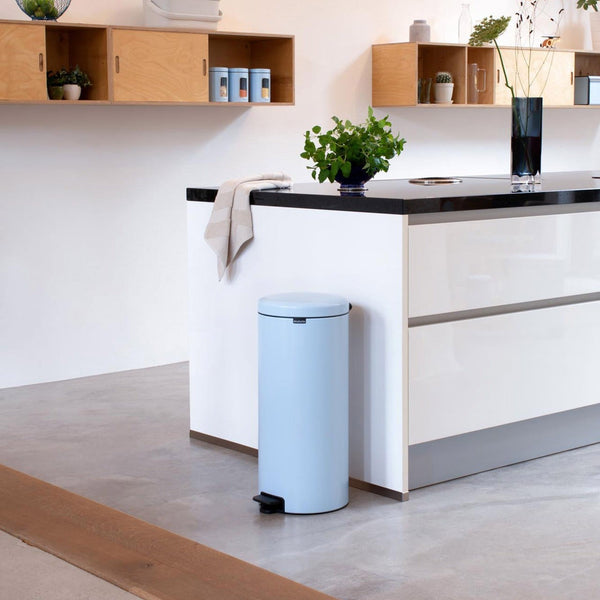NewIcon pedal waste bin dreamy blue available in multiple sizes with soft close lid and pedal operation for home and office use